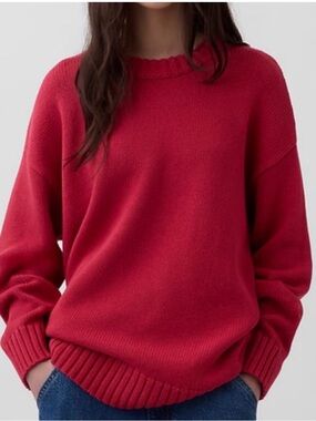 Gap 100% Cotton Oversized Sweater in red
